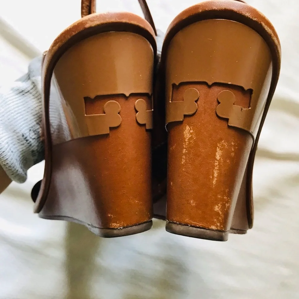 Tory Burch Brown Wedge Sandals
